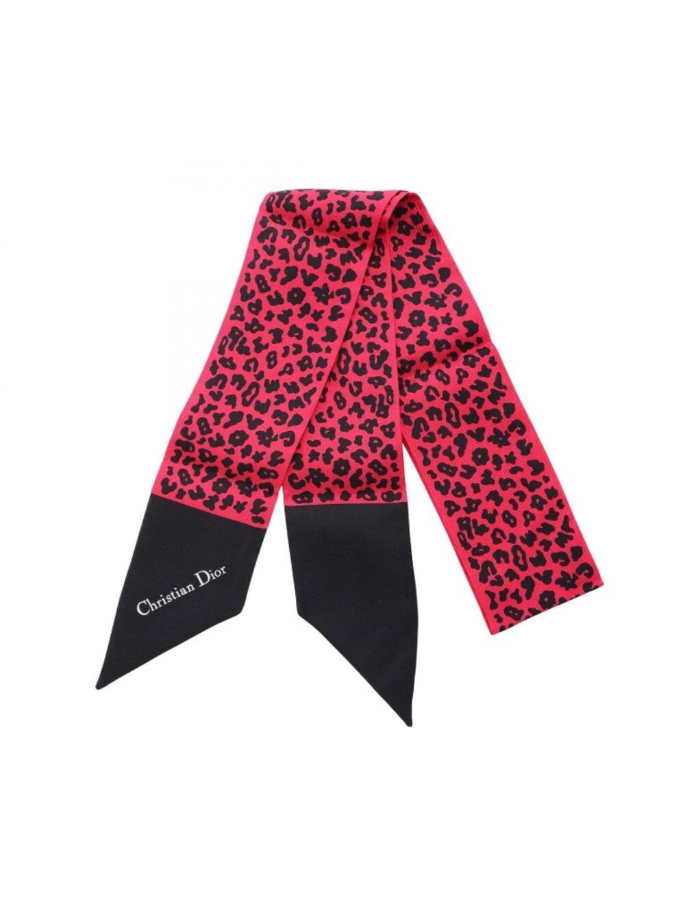 Dior Scarf Mitzah Leopard Ribbon Silk